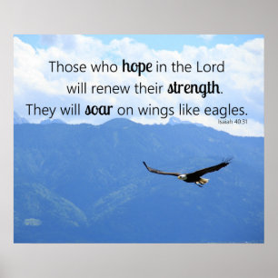 Soaring Eagle Christian Strength Isaiah 40:31 ポスター
