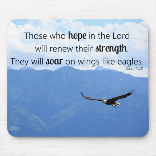 Soaring Eagle Christian Strength Isaiah 40:31 マウスパッド (正面)