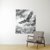 Soaring Eagle Mountain Tapestry | Black and White タペストリー (インサイチュ)
