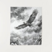 Soaring Eagle Mountain Tapestry | Black and White タペストリー (正面)