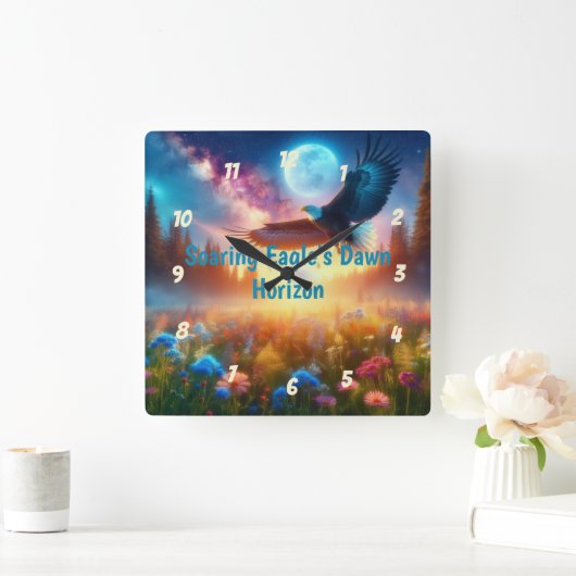  soaring Eagle's Dawn Horizon スクエア壁時計 (ホーム)