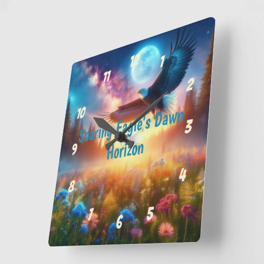  soaring Eagle's Dawn Horizon スクエア壁時計 (傾斜)