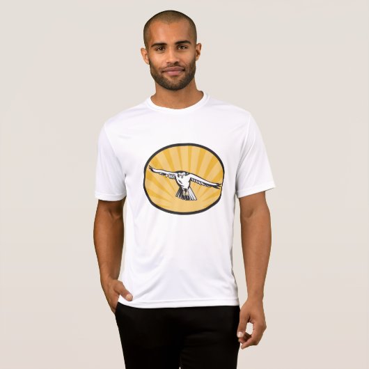 Soaring Falcon Bold Bird of Prey Tシャツ (正面フル)