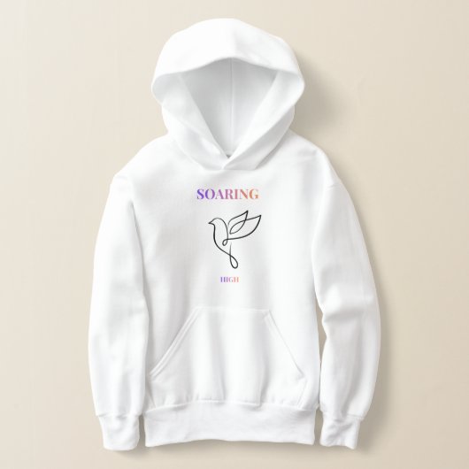 Soaring High Dove Inspirational Kids Hoodie (レイダウン)