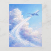 Soaring Plane - Pastel Painting Style Art ポストカード (正面)