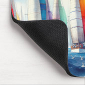 Soaring Seagulls With Sailboat Regatta マウスパッド (コーナー)