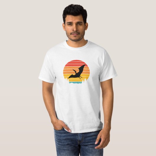 Soaring Sunset with a Pterodactyl Tシャツ (正面フル)