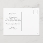 Soberミニマル Christmas、Sober Supportクリスマス シーズンポストカード (裏面)