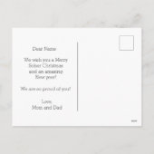 Soberメリー Christmas、Soberサポートミニマルクリスマス シーズンポストカード (裏面)