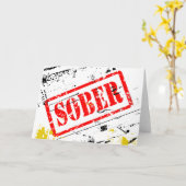 Sober グランジ Stamp Sobrityリカバリカード カード (黄色い花)