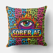 Sober AF - 虹色ヒョウ柄 - クッション (裏面)