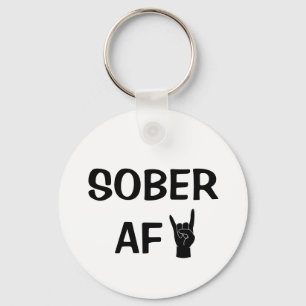 Sober AF Keychain, Addiction Recovery Gift キーホルダー