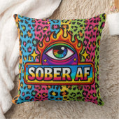 Sober AF - Rainbow Leopard Print -  クッション (ブランケット)