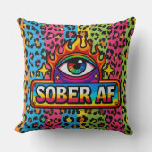 Sober AF - Rainbow Leopard Print -  クッション (正面)