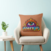 Sober AF - Throw Pillow クッション (椅子)