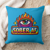 Sober AF - Throw Pillow クッション (ブランケット)