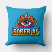Sober AF - Throw Pillow クッション (正面)
