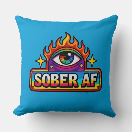 Sober AF - Throw Pillow クッション (正面)