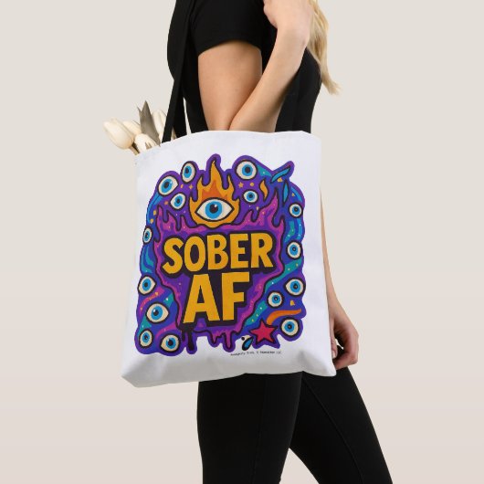 Sober AF - Tote トートバッグ (クローズアップ)
