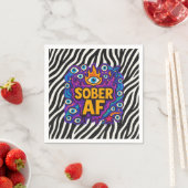 Sober AF - Zebra Pattern -  スタンダードカクテルナプキン (インサイチュ)