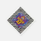 Sober AF - Zebra Pattern -  スタンダードカクテルナプキン (角)