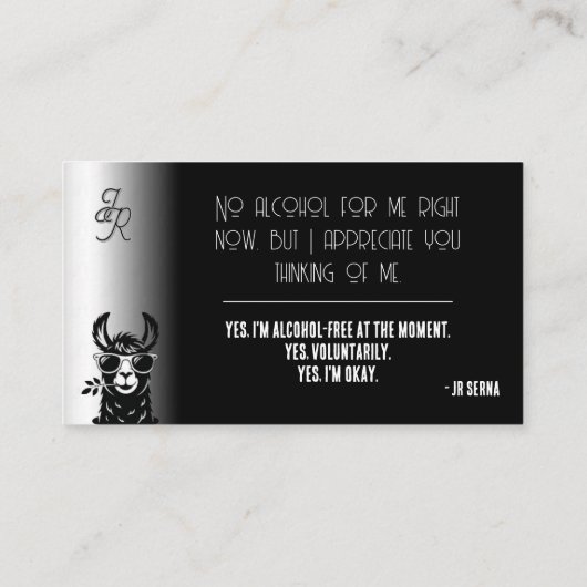 Sober Life Business Card 名刺 (裏面)