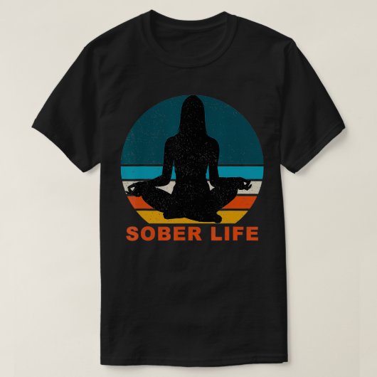 Sober Life Sober Anniversary めい想レトロ Tシャツ (デザイン正面)