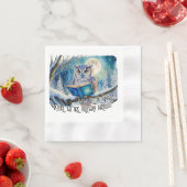 Sober Owl Reading Big Book Recovery Promises 縁ありカクテルナプキン (インサイチュ)