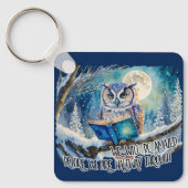 Sober Owl with Big Bookオウム約束と祈りの言葉 キーホルダー (正面)