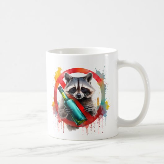 Sober, Raccoon,アルコールを含まない,アルコールを含まない コーヒーマグカップ (右)