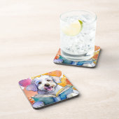 Sober Schneule Dogの読大きなブックリカバリ コースター (右側)