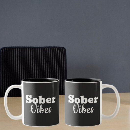 Sober Vibes - Sobriityやる気を起こさせる Recovery Gift ツートーンマグカップ
