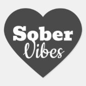 Sober Vibes - Sobriityやる気を起こさせる Recovery Gift ハートシール (正面)
