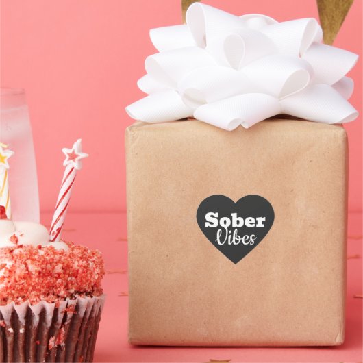 Sober Vibes - Sobriityやる気を起こさせる Recovery Gift ハートシール (パーティー)