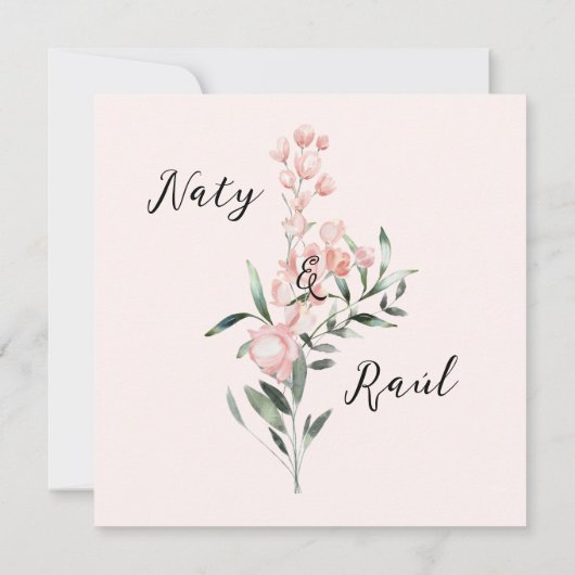 Sobre Tarjetas planas de reserva la fecha rosas セーブザデート (裏面)