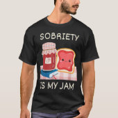 Sobrietyは私のジャム回復の記念日パンオウムNA Tシャツ (正面)