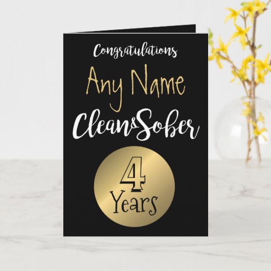 Sobrietyカード12、12回のSober Berthday カード (黄色い花)