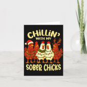 Sobriety Anniversary Recovery Funny Sober Chicks  カード (正面)