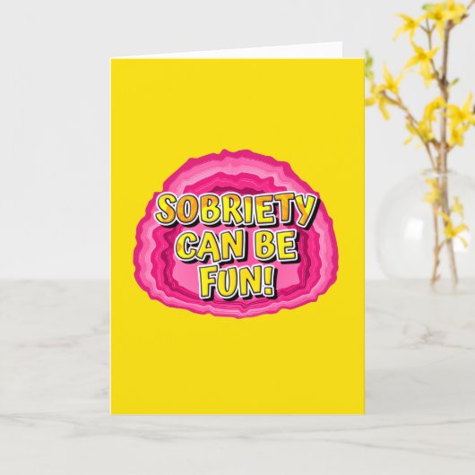 Sobriety Can Be Fun | AA Recovery Prayer カード (黄色い花)