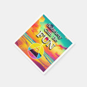 Sobriety Can Be Fun Recovery Slogan Sunrise スタンダードカクテルナプキン (角)