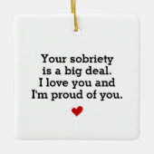 Sobriety Gift, Sober Anniversary セラミックオーナメント (正面)