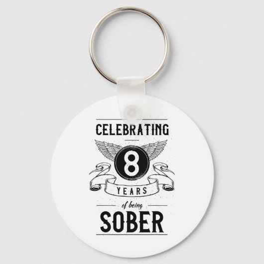 Sobriityギフト回復記念日8年Sober キーホルダー (正面)