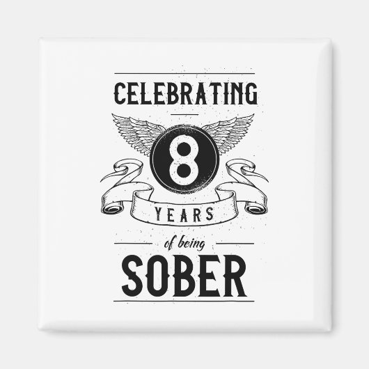 Sobriityギフト回復記念日8年Sober マグネット (正面)
