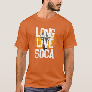 Soca 音楽に栄えあれ グランジ風の白いテキスト tシャツ