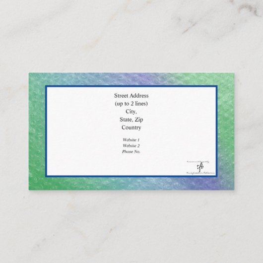 Soca Cools Bubble Wrap Background I Reseller 名刺 (裏面)