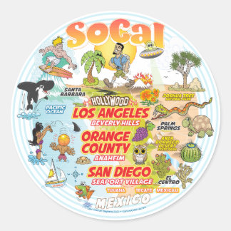 SoCalの海辺 ラウンドシール