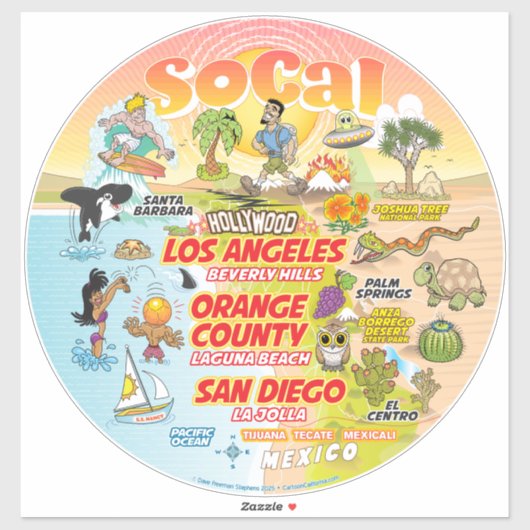 SoCalパラダイスカスタムカットビニールステッカー シール (シート)