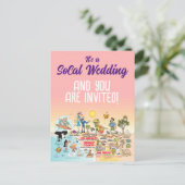 SoCal結婚式の招待 インビテーションポストカード (スタンド正面)
