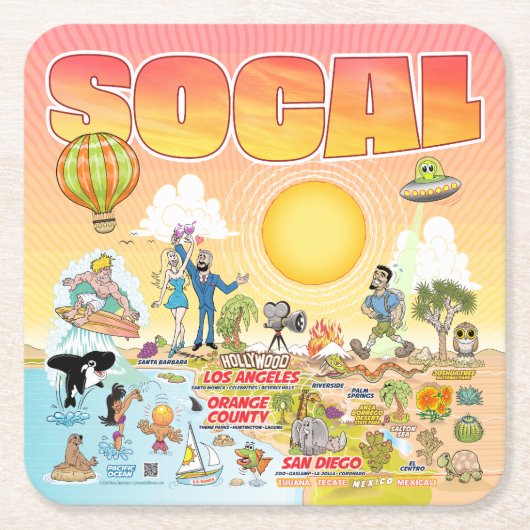 SoCal スクエアペーパーコースター (正面)