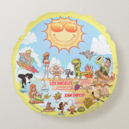 SoCal Poufs円形ピロー ラウンドクッション